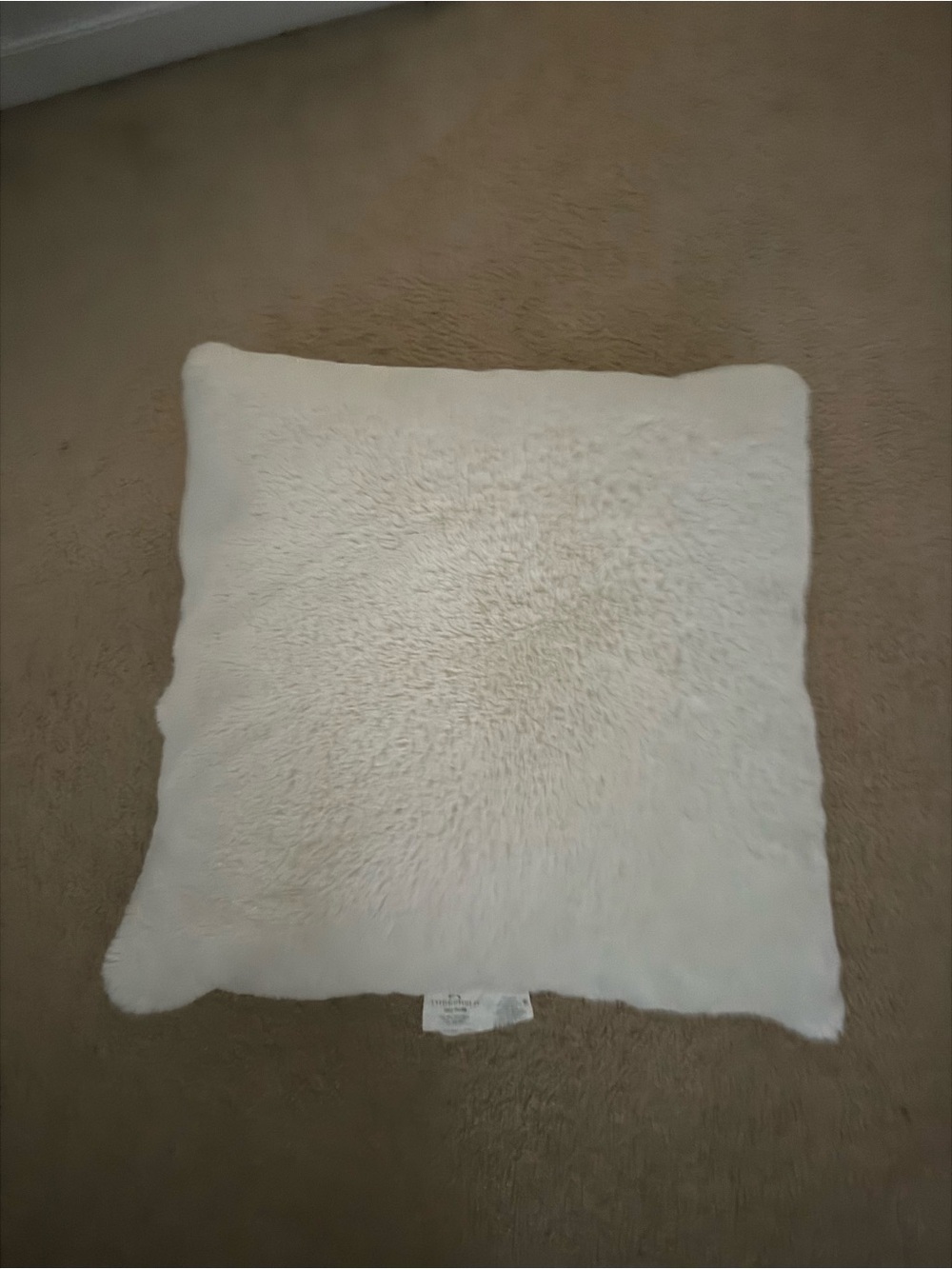Target Plush Faux Fur Square Pillow - Cream